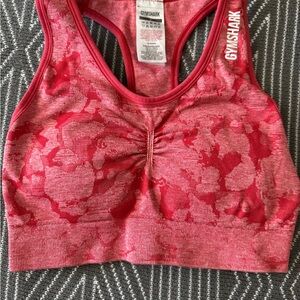 Gymshark Red Sports Bra Seamless Moisture-Wicking